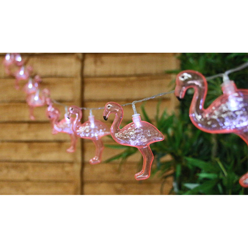 The Party Aisle Solar Flamingo String Lights | Wayfair.co.uk